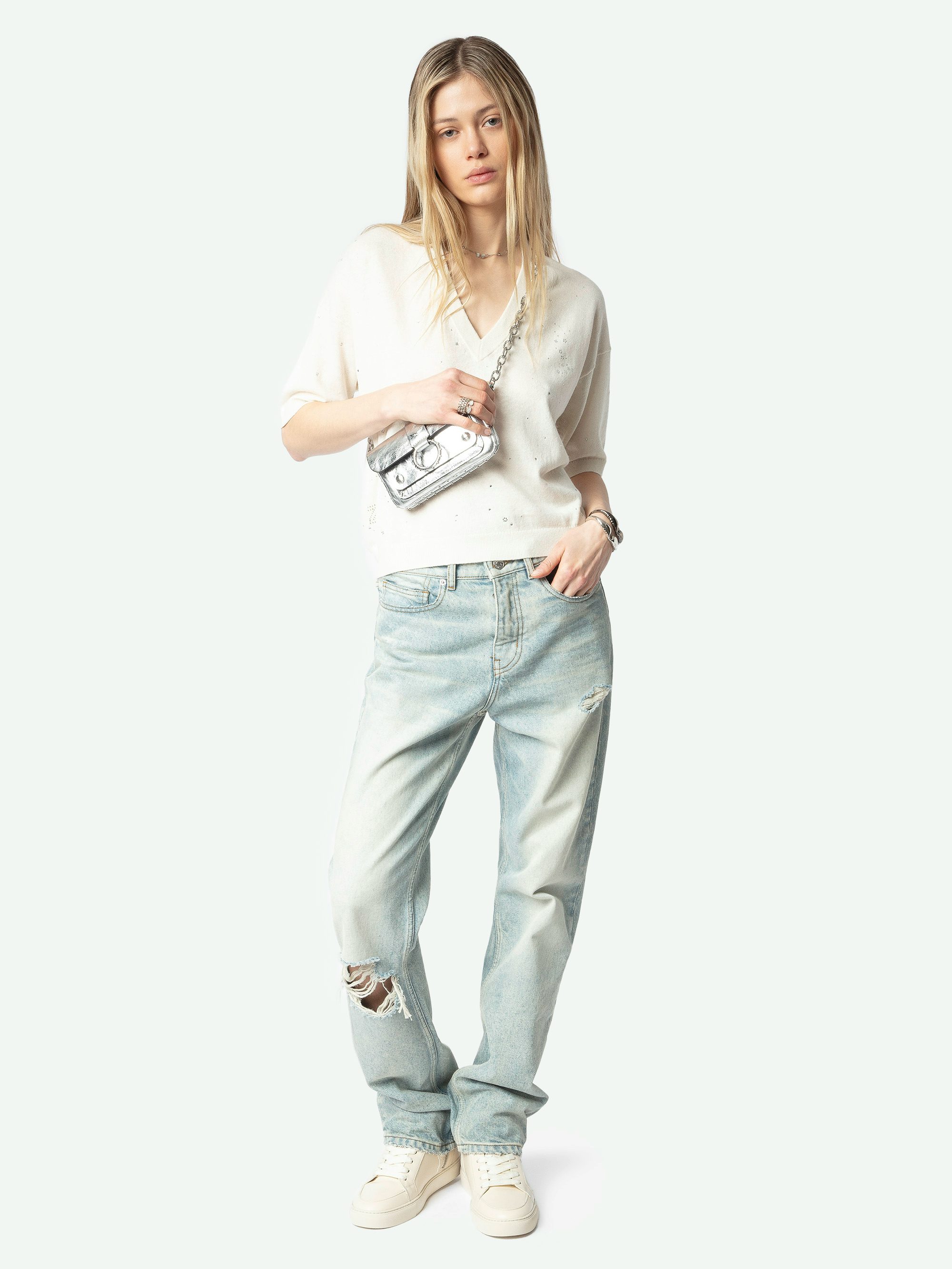 Low-Top Fly On Sneakers - Vintage-effect leather low-top sneakers with embossed wings.